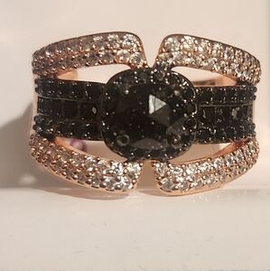 Bomb Party UNTAMED Ring Sz 9 "Pretty Little Hunter" Onyx Sandstone on Rose Gold